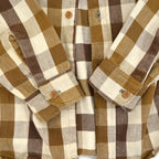 1980's BIGMAC BROWN & WHITE FLANNEL SHIRT...L