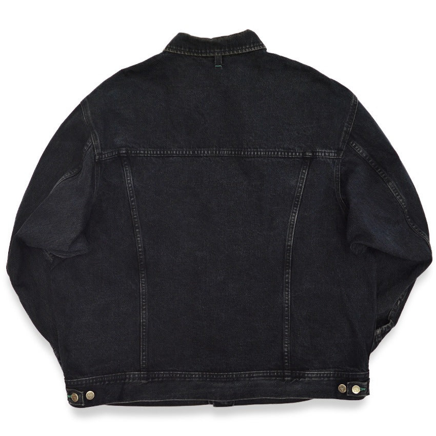 1980s Lee RIDER BLACK DENIM BIG SIZE with oversized patch... XL
