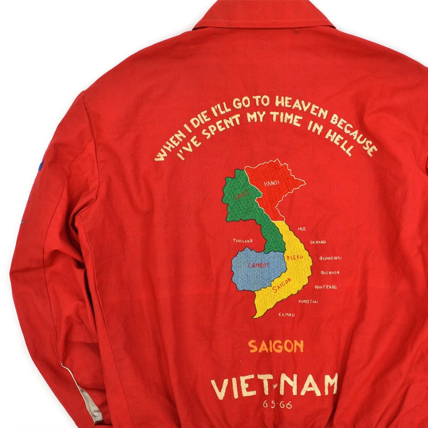 1960s VIETNAM SOUVENIR JACKET (Vietnamese souvenir jacket) Red...