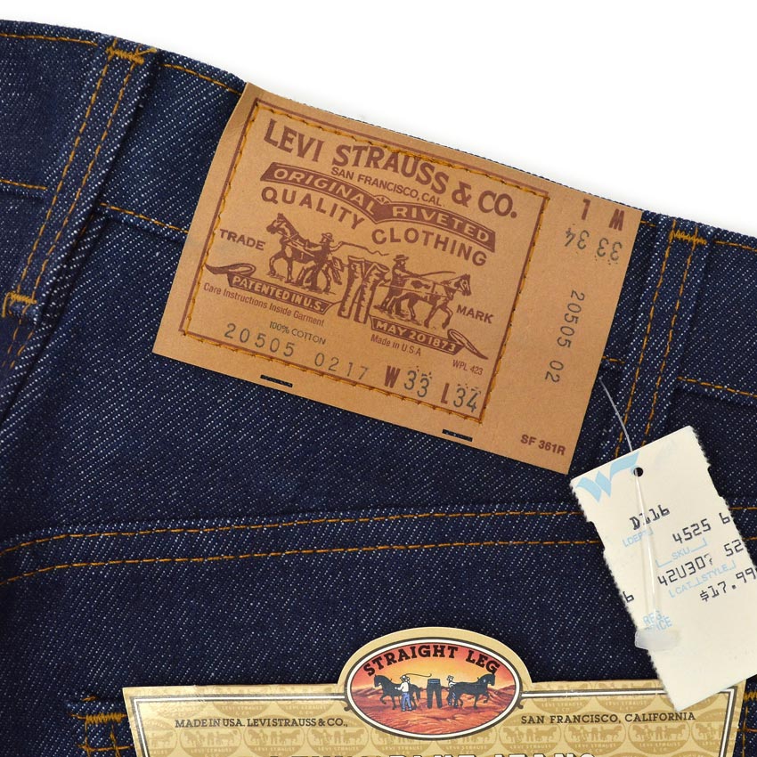 1980's DEADSTOCK Levi's 505 DENIM PANTS Made in 1982... W33 L34