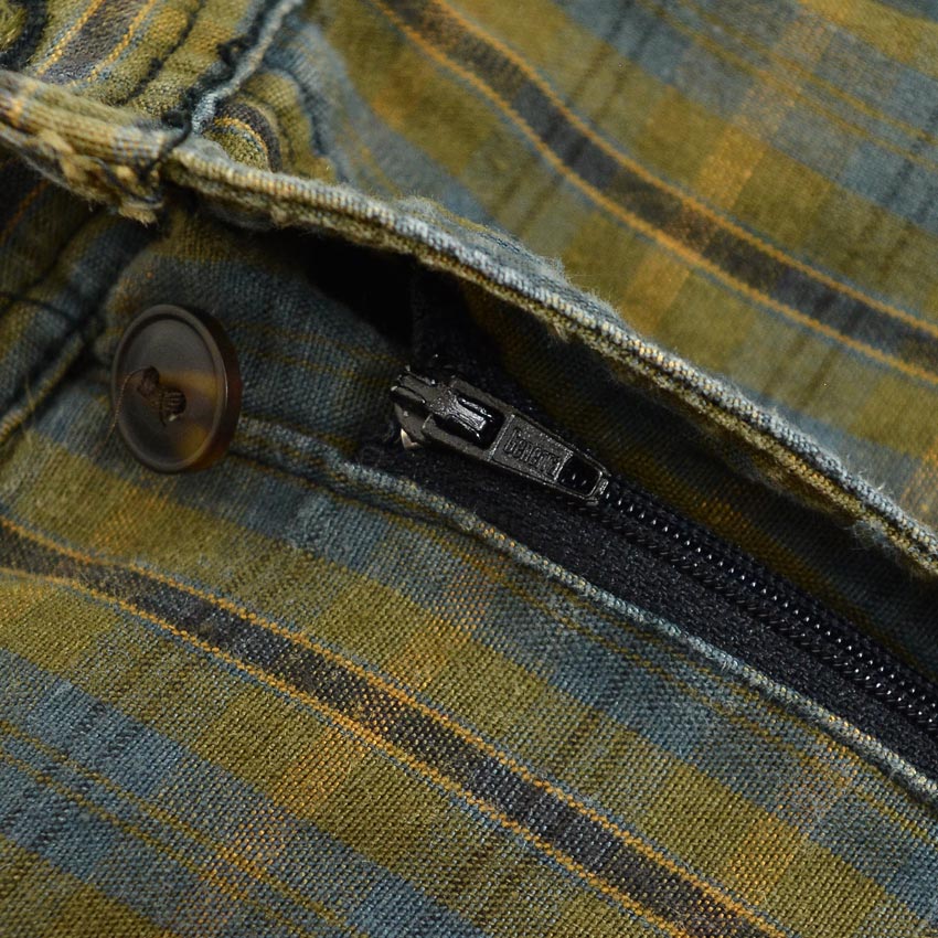 1980s- GENERRA COLLECTION Linen x Cotton Plaid Slacks... W32 x L31