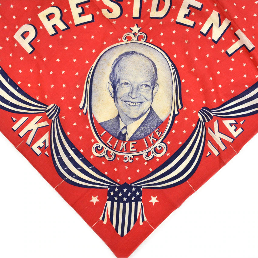 1950's Dwight D. Eisenhower I LIKE IKE BANDANA... MINT