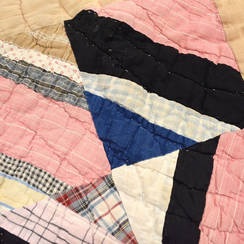 OLD PATCHWORK MOZAIQ QUILT... 158cm×183cm