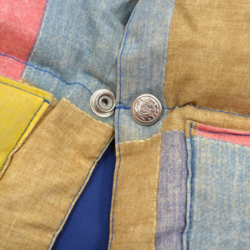 〜1980's PRINT PATCHWORK REVERSIBLE GOOSE DOWN VEST ...