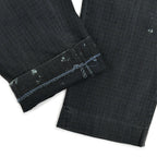 1960's PLAID HIDDEN IN BLACK PIQUE TAPERED PANTS 1... W30 L30
