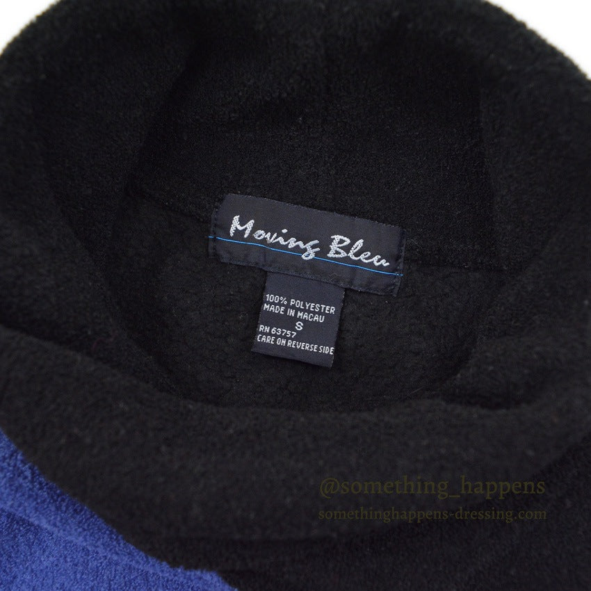 1990's MOVING BLUE FLEECE TURTLE NECK PANEL FRONT ...