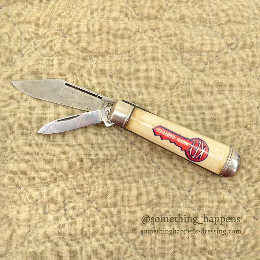 OLD KEY WORK CLOTHES ADVERTISING POCKET KNIFE...