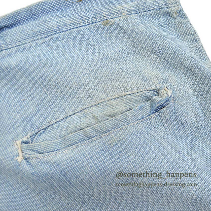 ~1940's PIN CHECK COTTON WORK TROUSERS...W35 L29