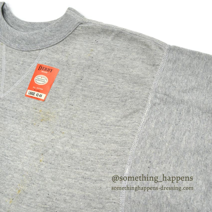 〜1960's DEADSTOCK DERBY BRAND SINGLE V ALL COTTON SWEAT SHIRT 1 ... L