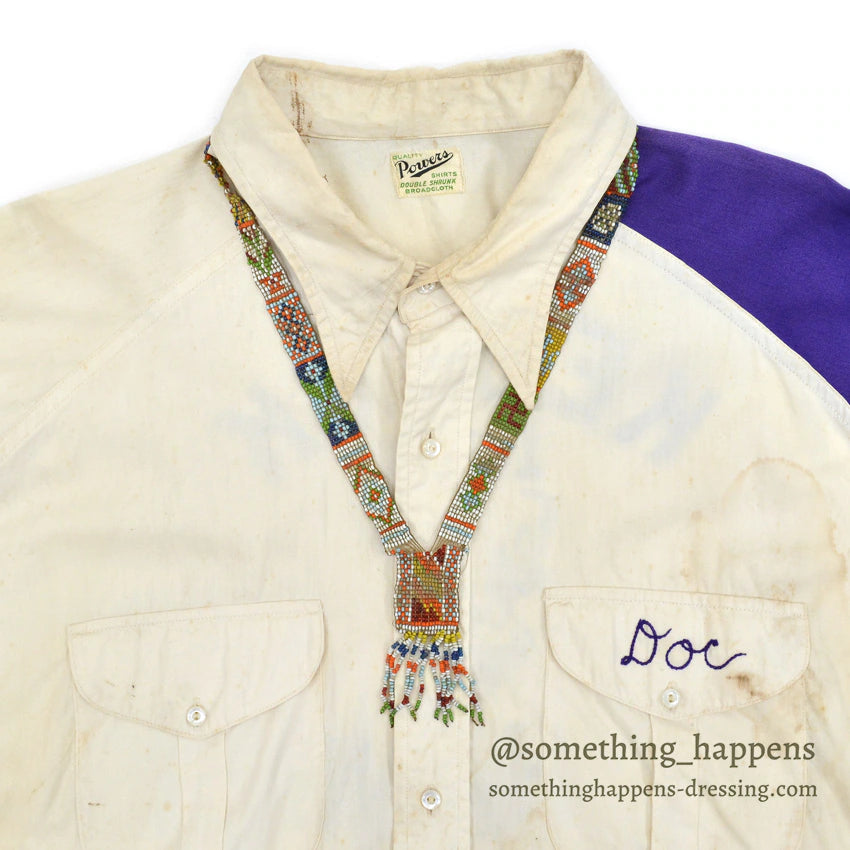 c.1930's OLD NATIVE AMERICAN COLOR BEADED NECKLACE SWASTIKA...