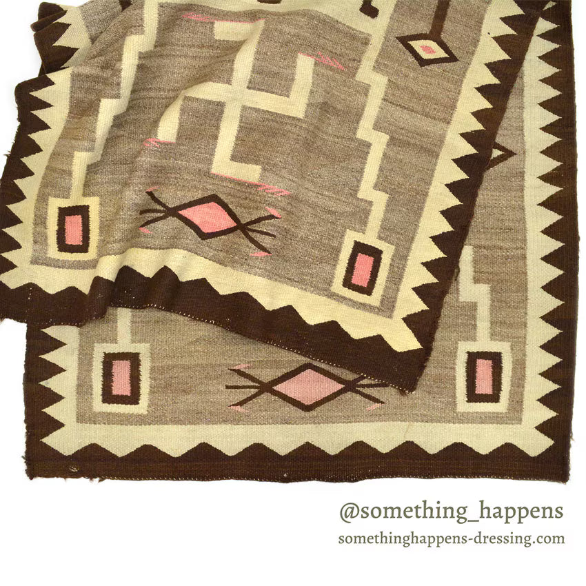c.1920's J.B.MOORE SWASTIKA CRYSTAL STORM PATTERN NAVAJO RUG... 171cm×91cm