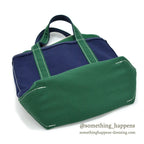 DEADSTOCK LLBEAN BOAT AND TOTE ZIP-TOP NAVY & GREEN... SMALL