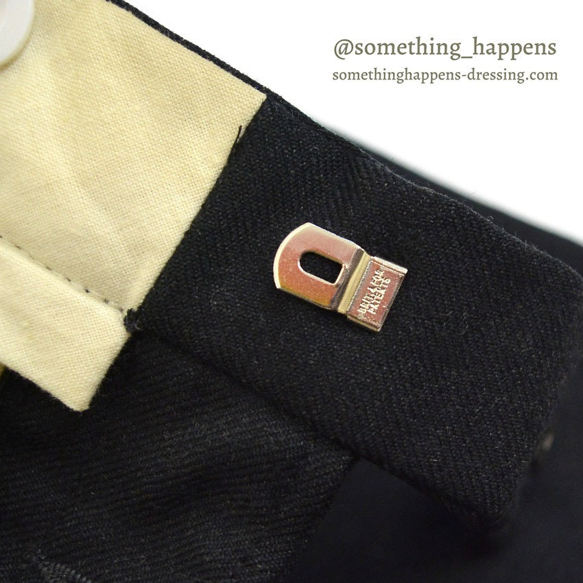 1960's~ EURO BLACK WOOL SLACKS...W32 L31