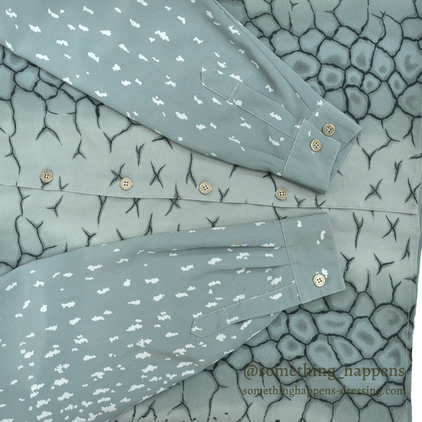 1980's〜 SAXIFON ART CLOUDS & SCALY PRINT SHIRT ... L