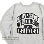 1980's CHAMPION UNIVERSITY WISCONSIN OSHKOSH REVERSE WEAVE SWEAT SHIRT ... L