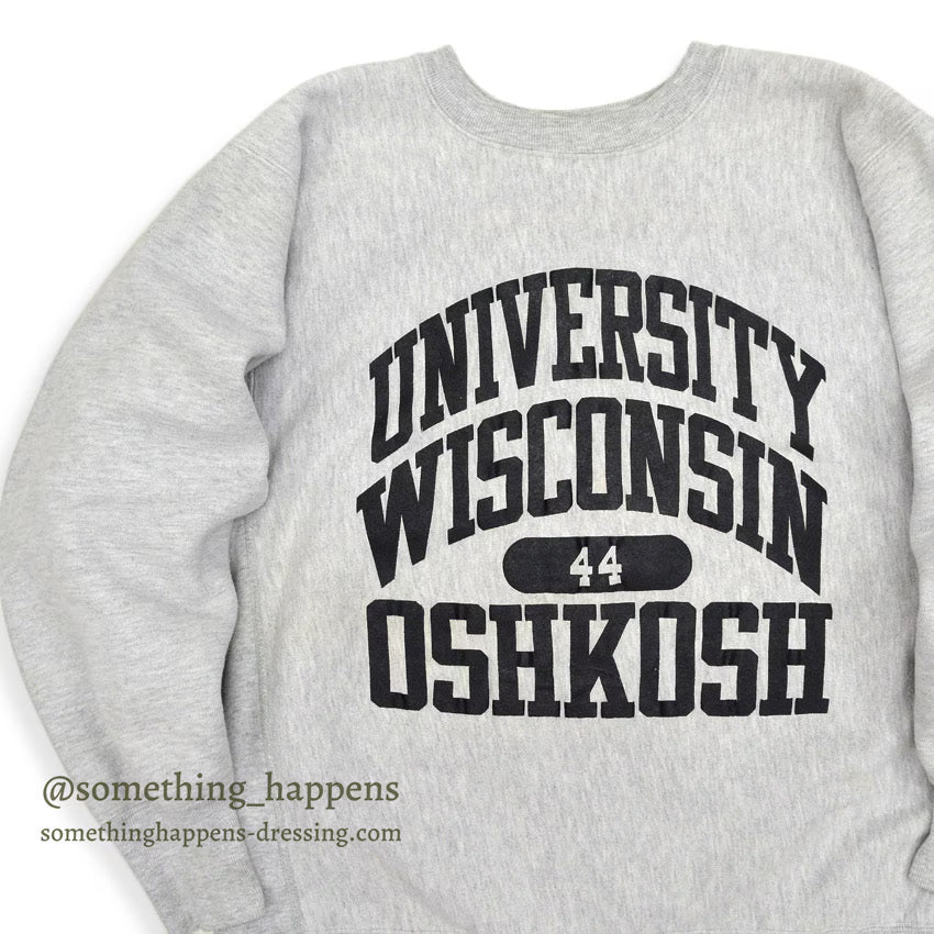 1980's CHAMPION UNIVERSITY WISCONSIN OSHKOSH REVERSE WEAVE SWEAT SHIRT ... L