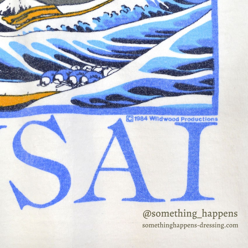 1980s WILDWOOD PRODUCTIONS Hokusai The Great Wave off Kanagawa T-SHIRT ... XL