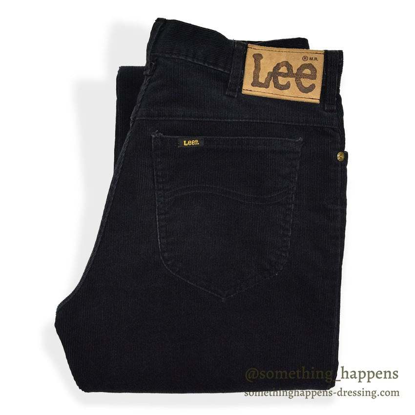 1980's Lee 200 CORDUROY PANTS BLACK MINT... W32/L30