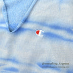 1980's CHAMPION LIGHT BLUE TIE DYE REVERSE WEAVE SWEAT SHIRT...L