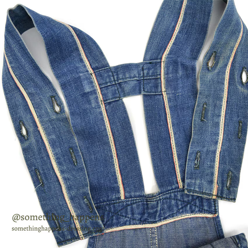 1930's~ WHITE FIELD S&B ONE POCKET DENIM OVERALL ... W39/L28