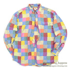 1990's J.CREW INDIA MADRAS PATCHWORK BD S/S SHIRT ... M