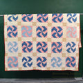 FLY FOOT INDIGO CALICO PATCHWORK QUILT... 210cm/168cm