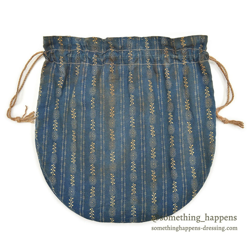 ~1920's INDIGO CALICO FABRIC BAG...