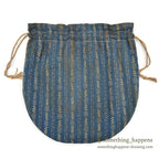 ~1920's INDIGO CALICO FABRIC BAG...