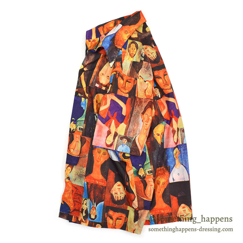 1970's MOJORCA Amedeo Modigliani ART PRINT S/S SHIRT ... L