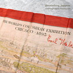 1890's~ THE WORLD'S COLUMBIAN EXHIBITION CHICAGO・1893・SILK SCARF...