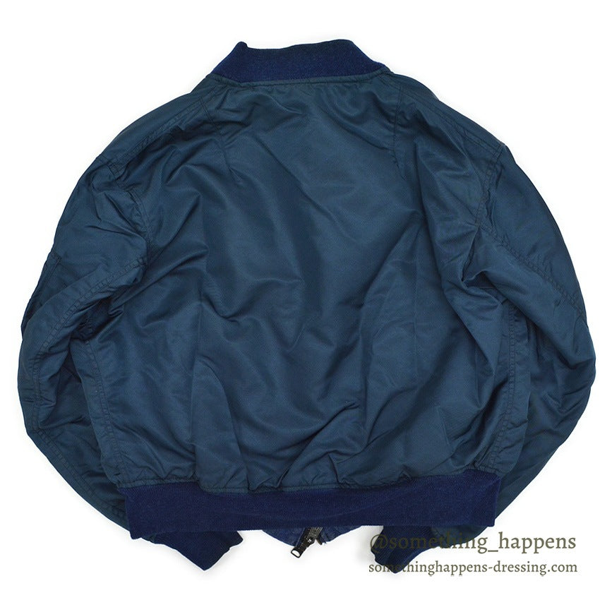 1980's~ HOPE MANUFACTURING, INC. MA-1 DENIM/NYLON FLIGHT JACKET ... L