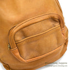 ~1970's BROWN OILED LEATHER BACKPACK...