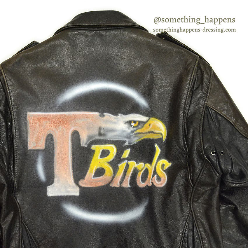 1980's SCHOTT 125 DOUBLE RIDERS JACKET BACK PAINT... 40