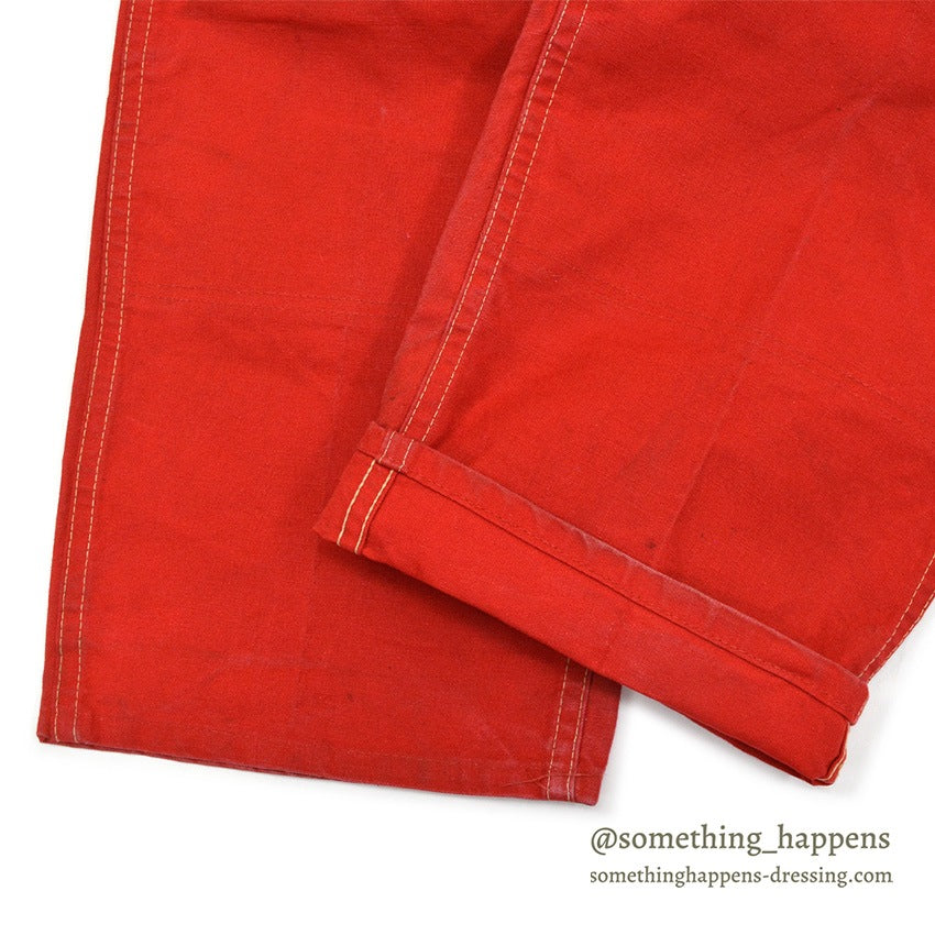 1950's BROWN'S BEACH RED DUCK HUNTING PANTS... W34/L28