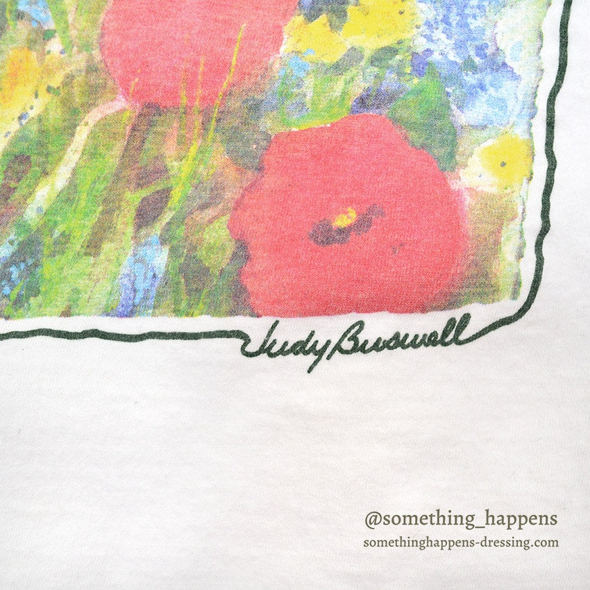 1990's ONEITA JUDY BUSWELL FLOWER ART PRINT T-SHIRT ... XL