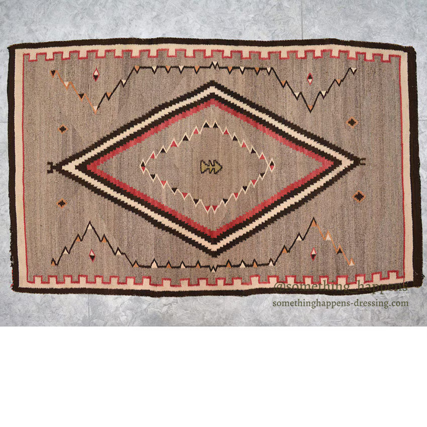 ~1930's NAVAJO RUG DIAMOND / LINE... 175cm/108cm