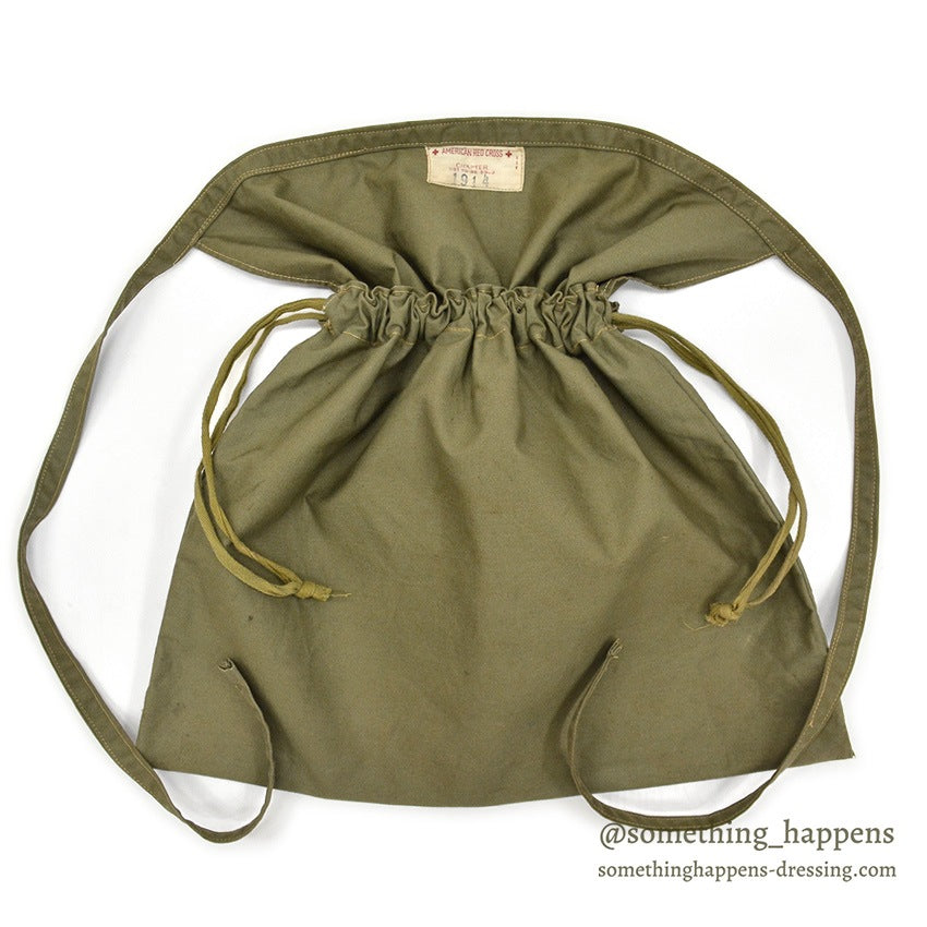1940's AMERICAN RED CROSS WW2 POPLIN APRON DITTY BAG 2...