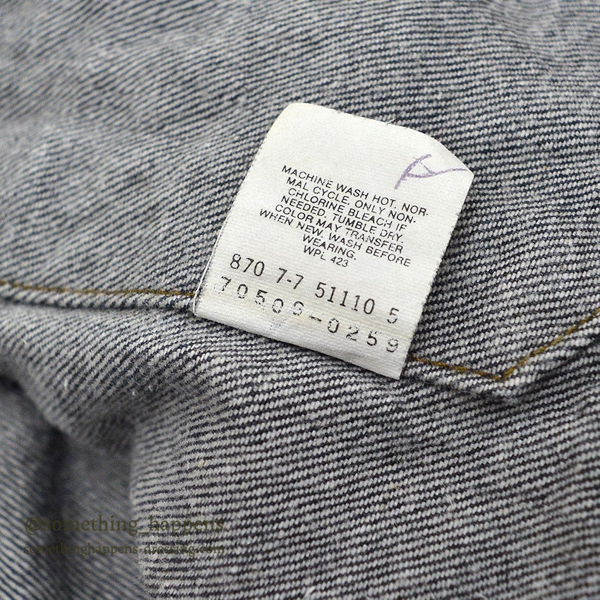 1980's Levi's 70506-0259 BLACK DENIM JACKET... 42R