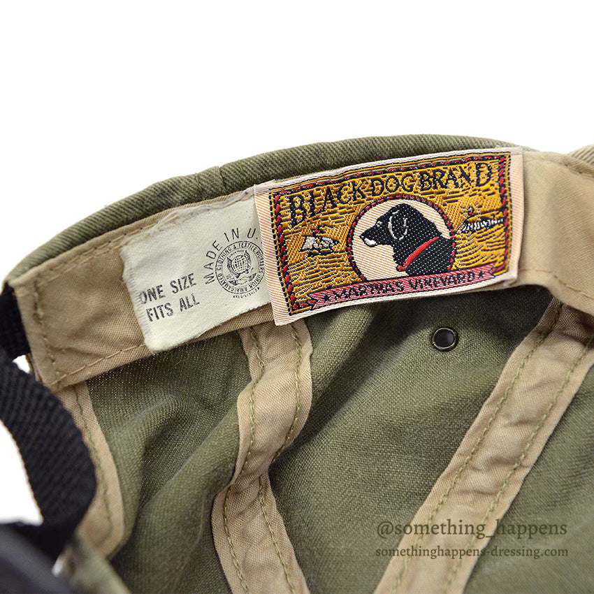 1990's BLACK DOG BRAND DOG EMBROIDERY TWO TONE CAP...