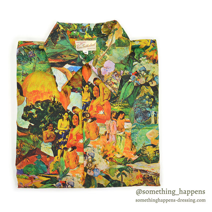1970s~ ROSS SUTHERLAND Gauguin ART PRINT S/S SHIRT ... M