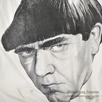 1990's THE THREE STOOGES MOE FACE PRINT T-SHIRT ... Fits like L