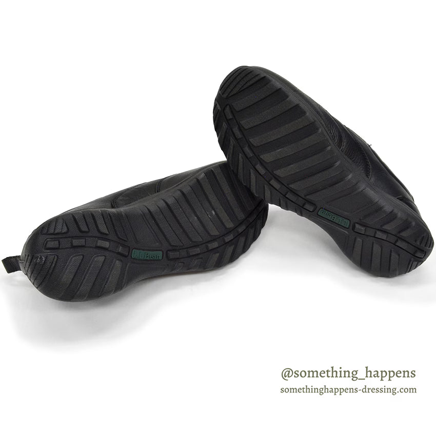 LLBEAN COMFORT BLACK LEATHER MOC SHOES ... 8 MEDIUM