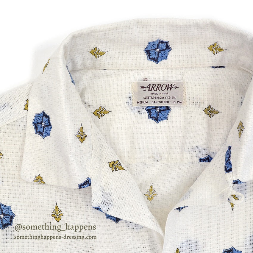 ~1960's ARROW GEOMETRIC PRINT S/S SHIRT 2 ... MEDIUM