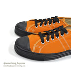 1970's DEADSTOCK UNKNOWN ORANGE/BLACK CANVAS SHOES...8