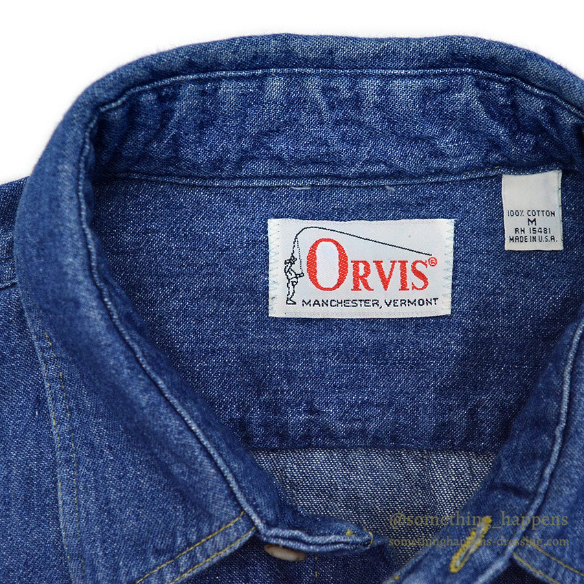 1980's ORVIS DENIM WORK SHIRT ... M