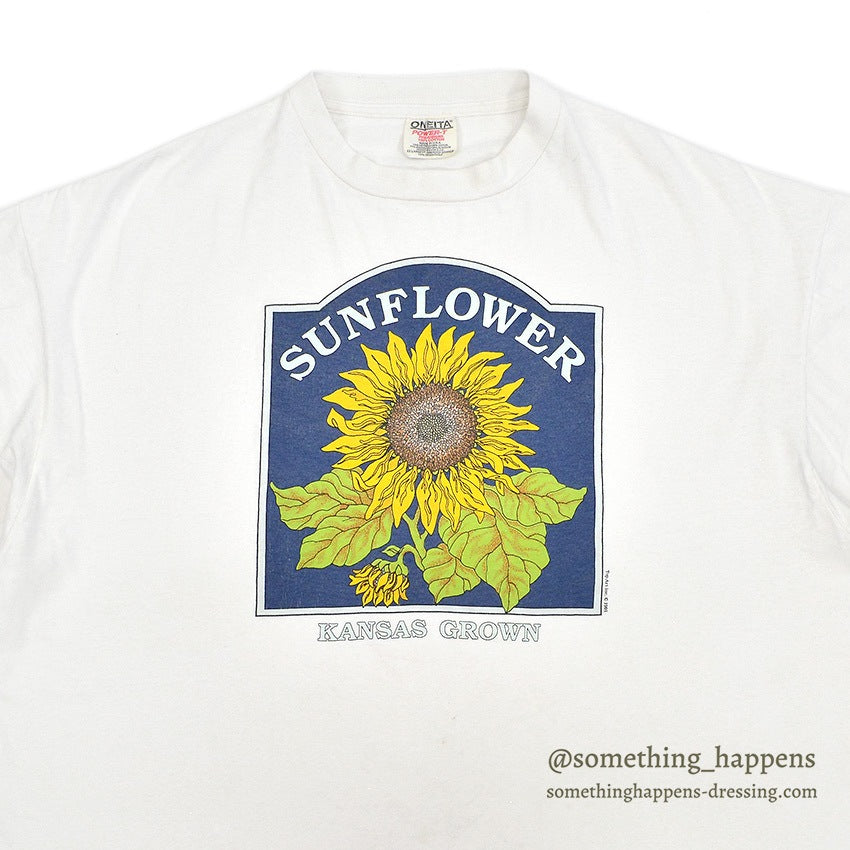 1990's ONEITA SUN FLOWER KANSAS GROWN ART T-SHIRT ... XXL