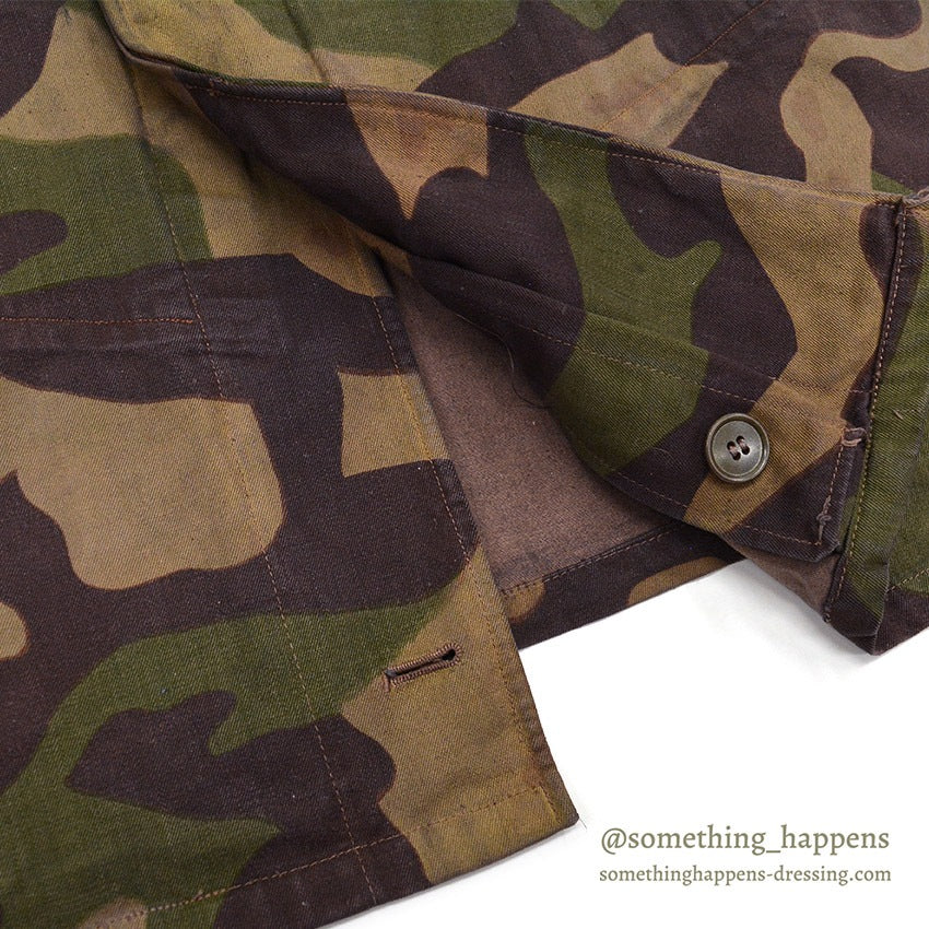 1960's CZECHOSLOVAKIA MILITARY BROWN DYED SALAMANDER PATTERN CAMO COAT...