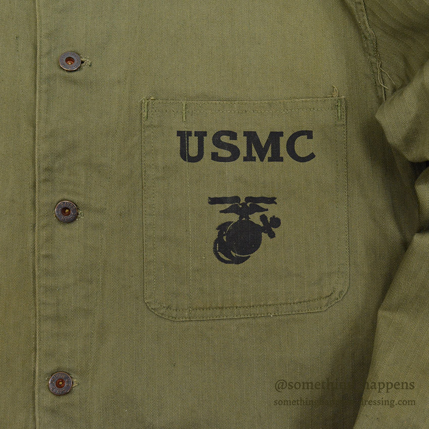 1940's U.S.M.C. P-41 HBT UTILITY COAT STENCIL ... 38