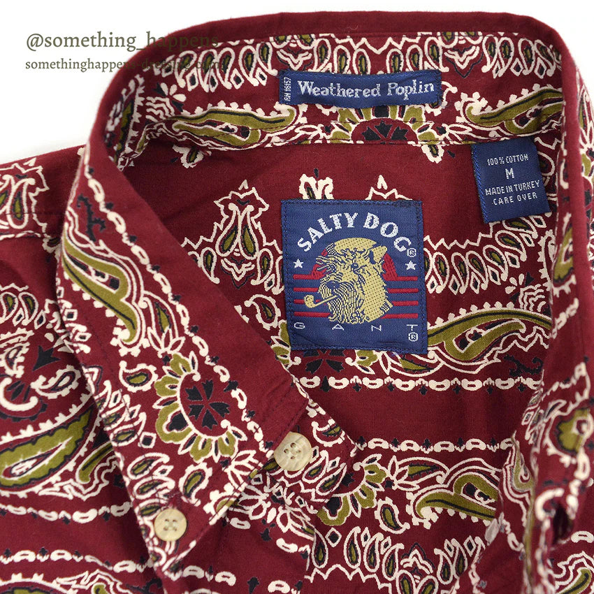 1990's GANT SALTY DOG BANDANA PATTERN B/D SHIRT...M