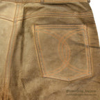 1970's~ SCULLY BROWN LEATHER PANTS...W33/L29
